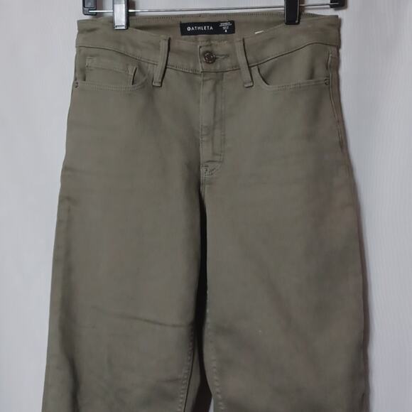 ATHLETA Women's Olive Green Flex Straight Leg Crop Jeans. Size 4 - Picture 5 of 16